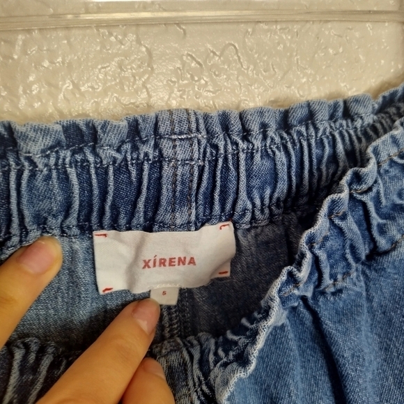 xirena denim pull on straight leg crop pants sz s - Picture 6 of 9